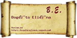 Bogáts Eliána névjegykártya